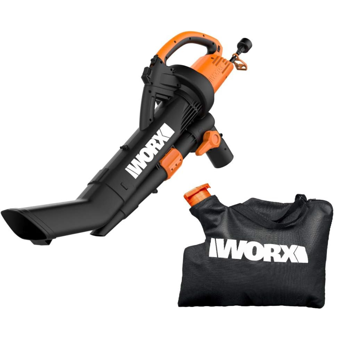 Worx 3-in-1 Electric Leaf Blower/Mulcher/Vacuum with Debris Collection Bag