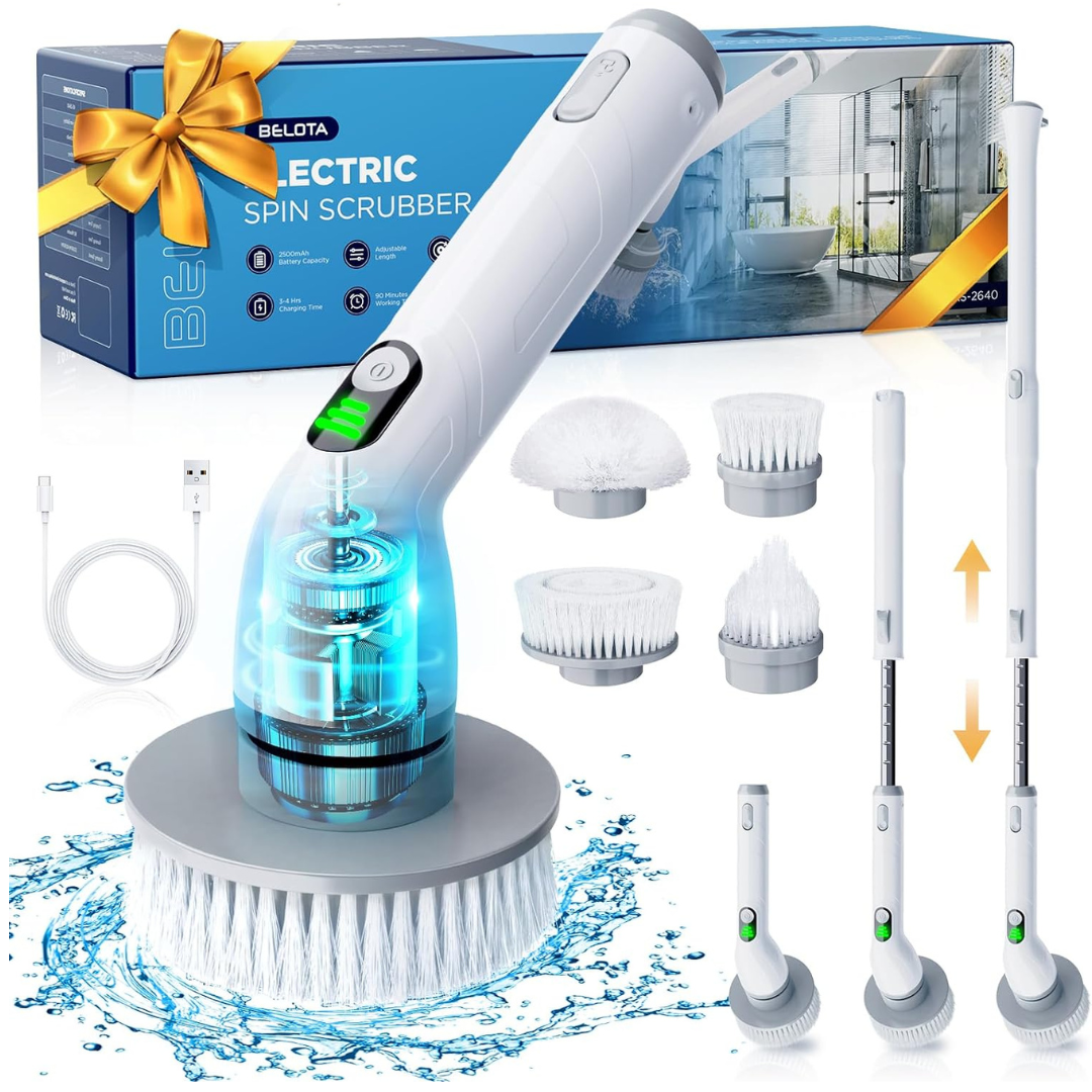 Belota Electric Spin Scrubber with Adjustable Handle