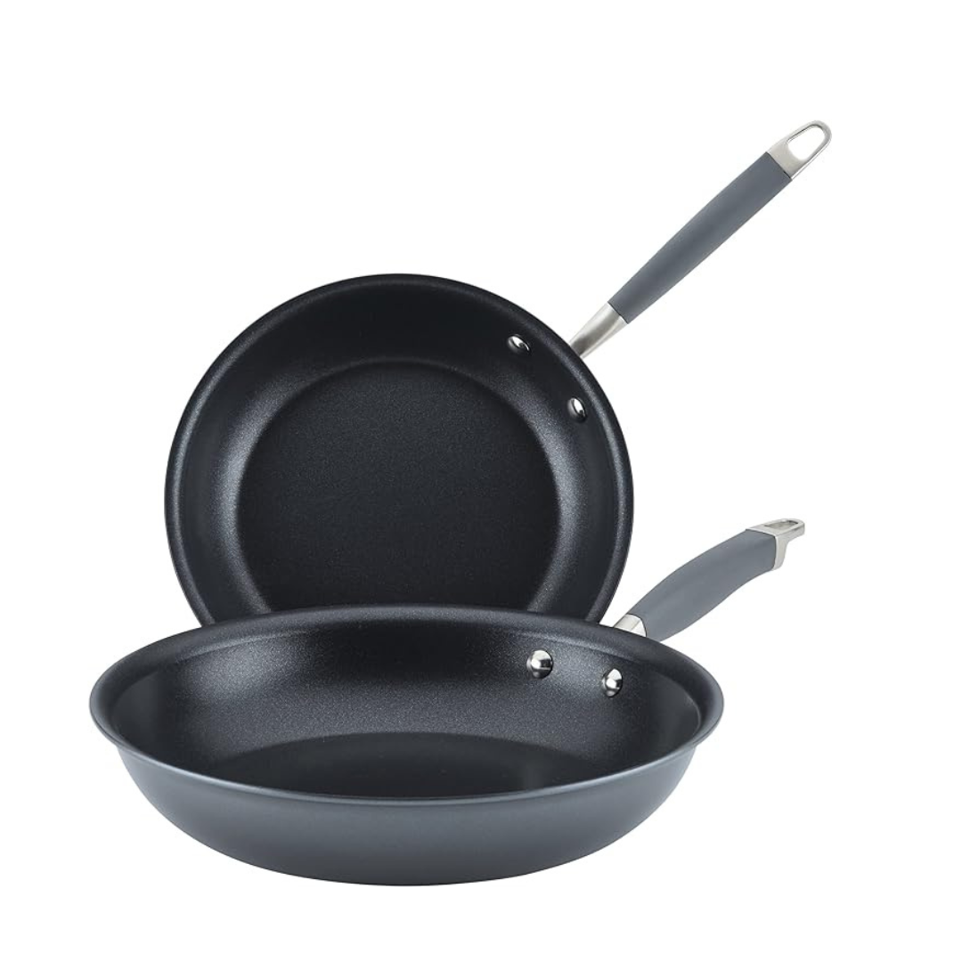 Anolon Advanced Home Hard-Anodized Nonstick Skillets (2 Piece Set- 10.25-Inch & 12.75-Inch)