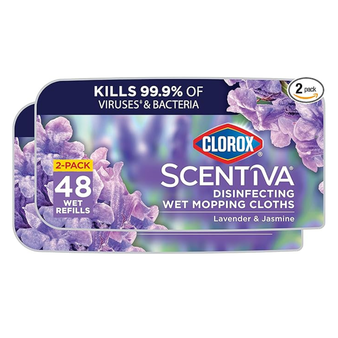 48-Ct Clorox Scentiva Disinfecting Wet Mopping Pad Refills (Lavender & Jasmine)