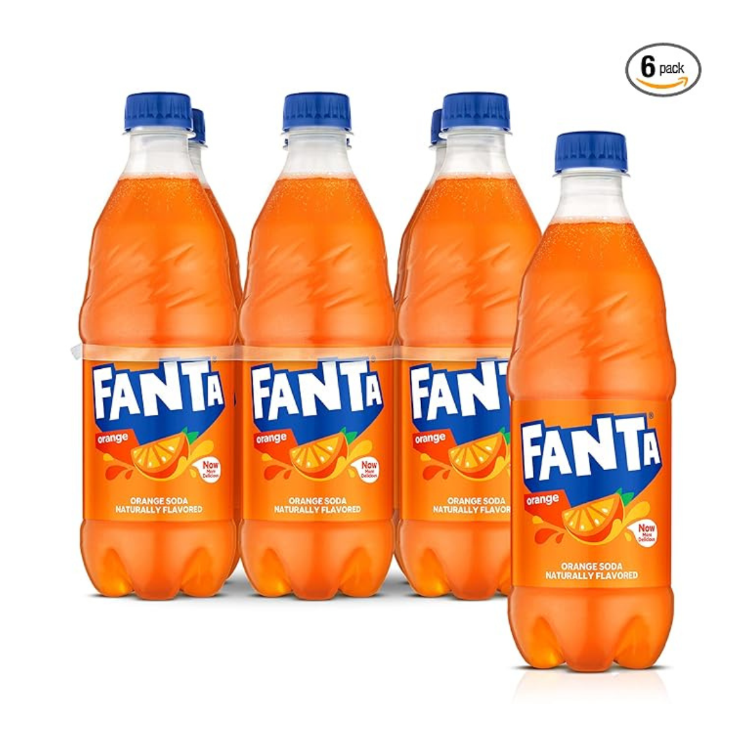 Fanta Orange Soda, 16.9 fl oz Bottles, 6 Pack
