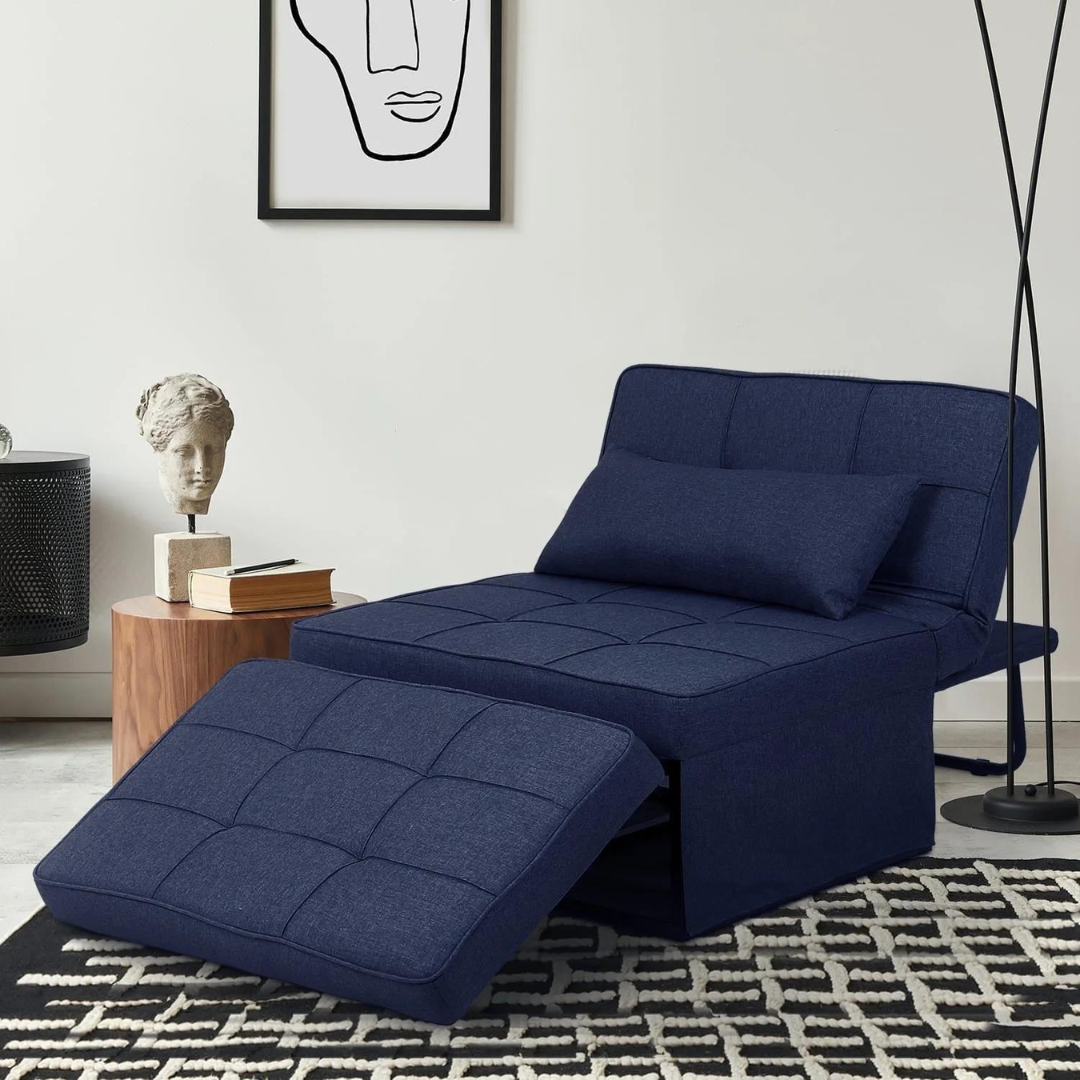 Ainfox 4-in-1 Breathable Linen Convertible Single Sofa Couch
