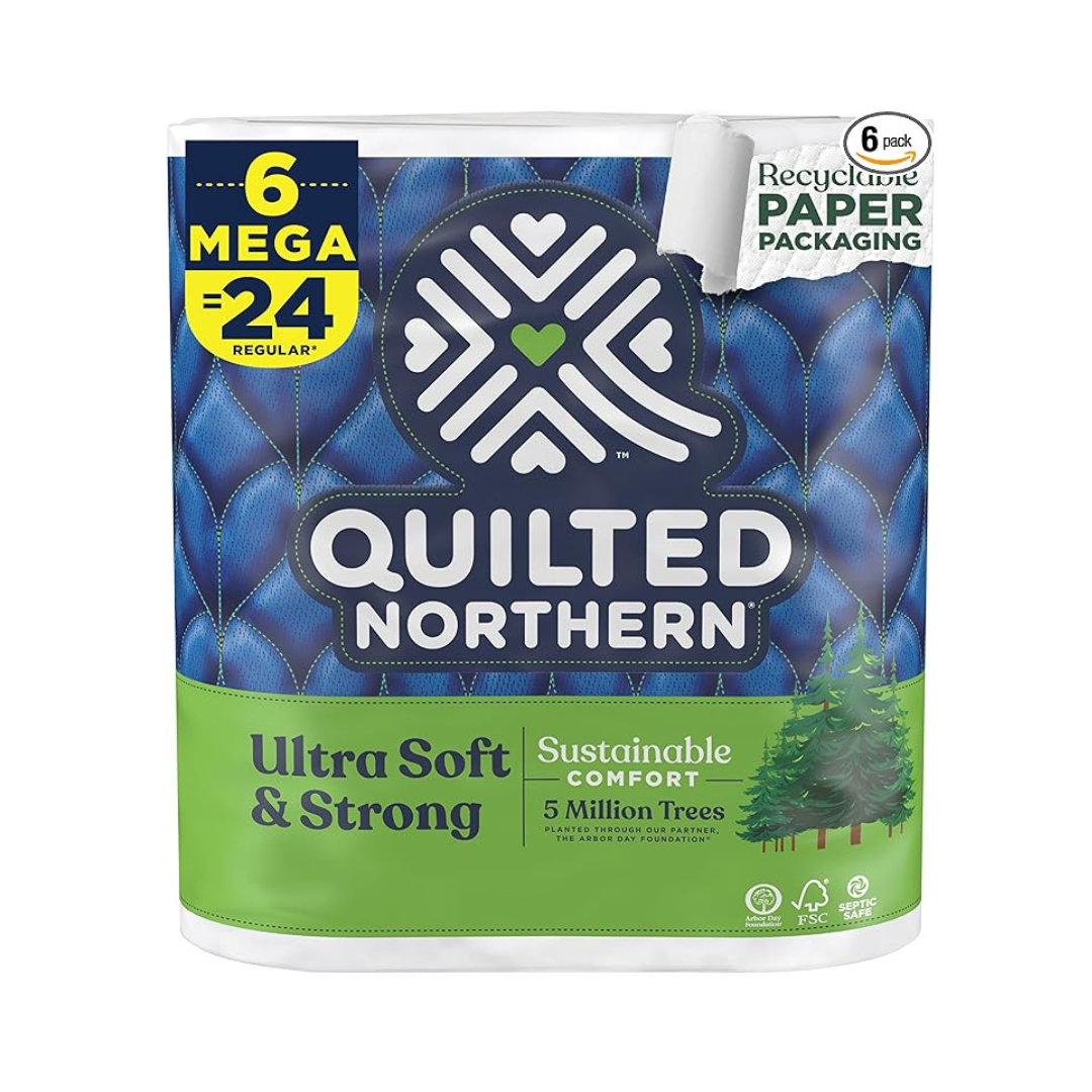 Quilted Northern Ultra Soft & Strong Toilet Paper (6 Mega Rolls = 24 Regular Rolls)