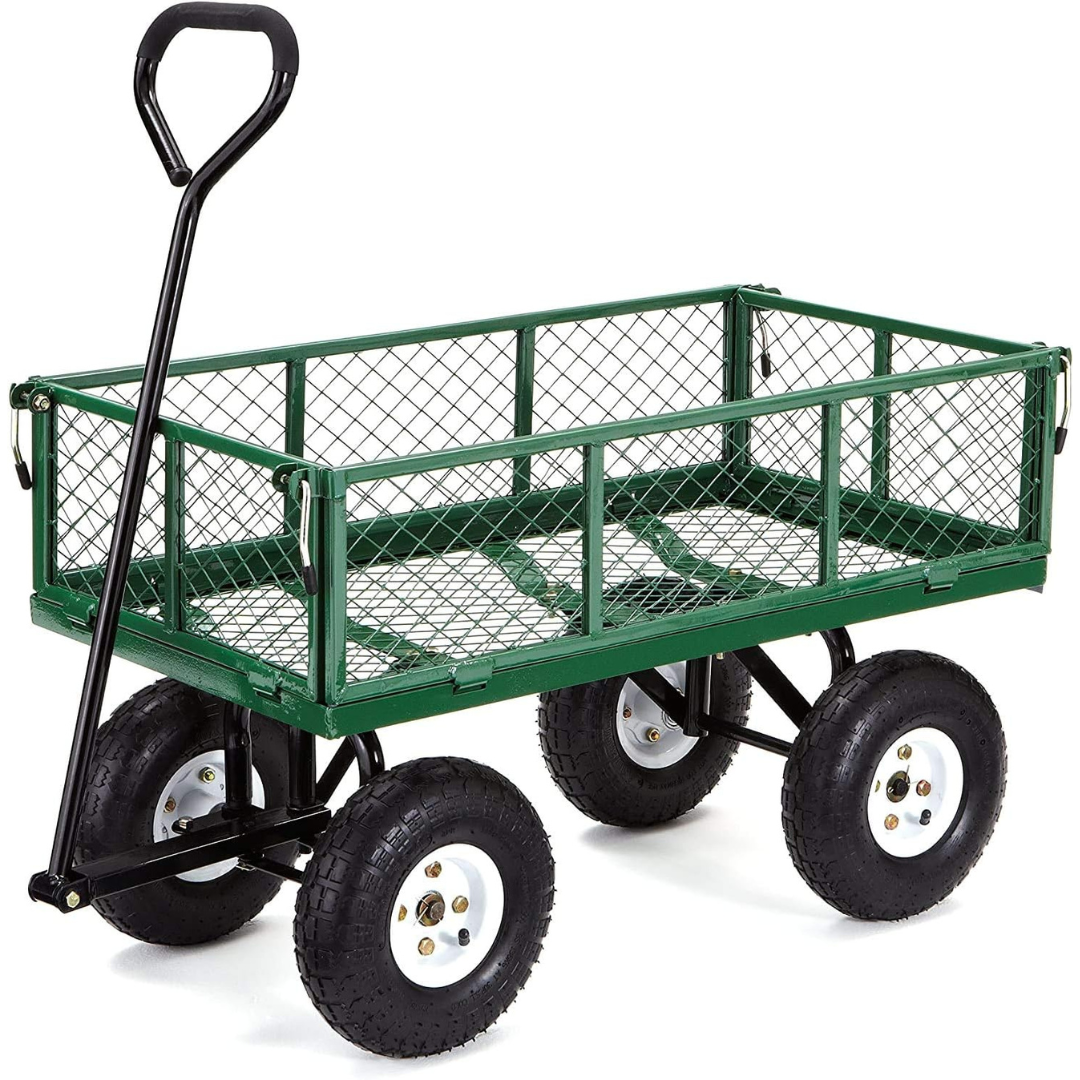 Gorilla Carts Steel Utility Garden Cart w/ Removable Sides (400 Pound Capacity)