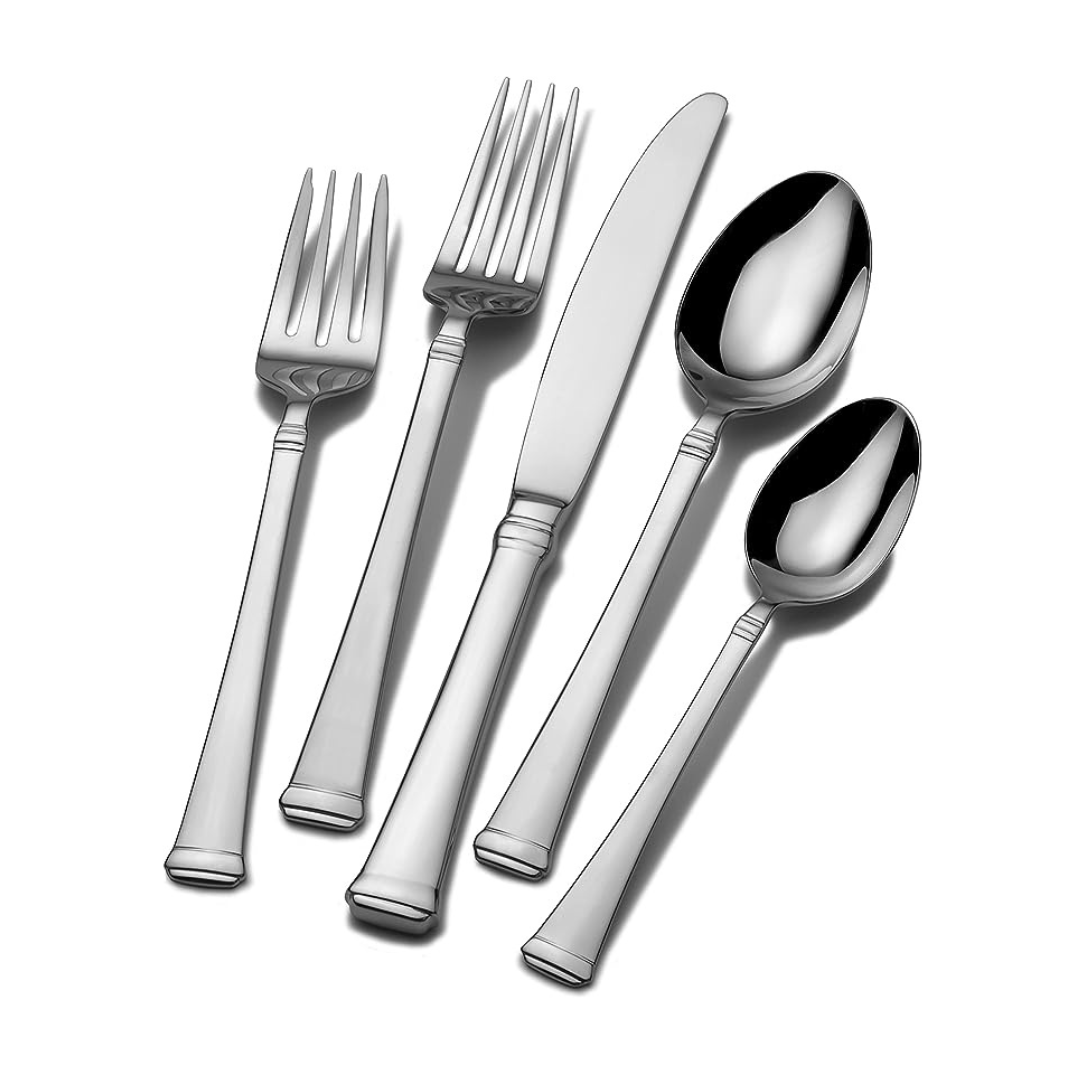 Mikasa Harmony 65-Piece 18/10 Stainless Steel Flatware Set with Utensil-Serving Set