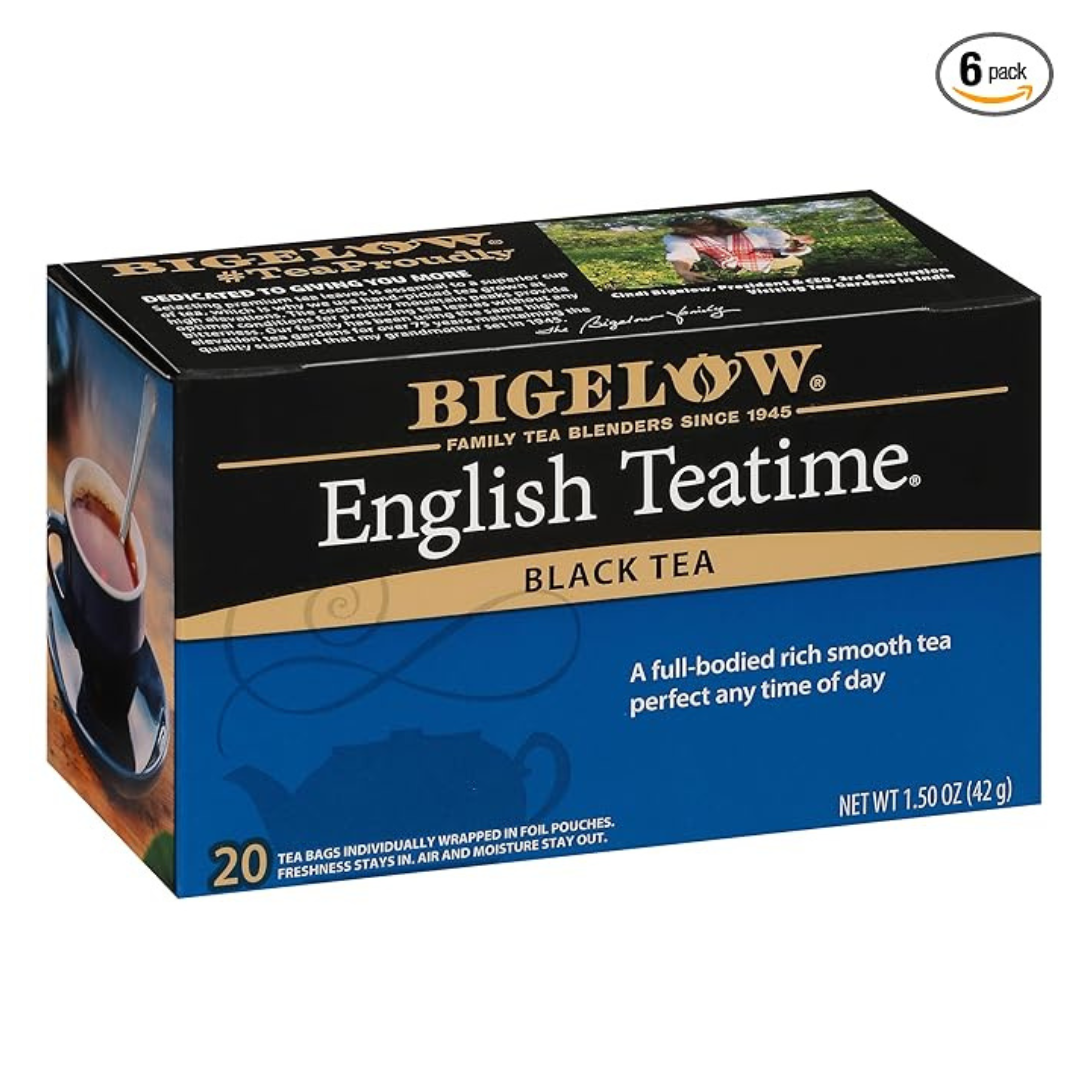 6-Pack 20-Count Bigelow Tea Bags (Caffeinated & Caffeine Free, Various Flavors)
