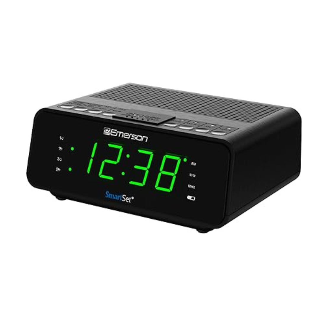 Emerson SmartSet Dual Alarm Clock Radio with AM/FM Radio, Dimmer, Sleep Timer and .9″ LED Display