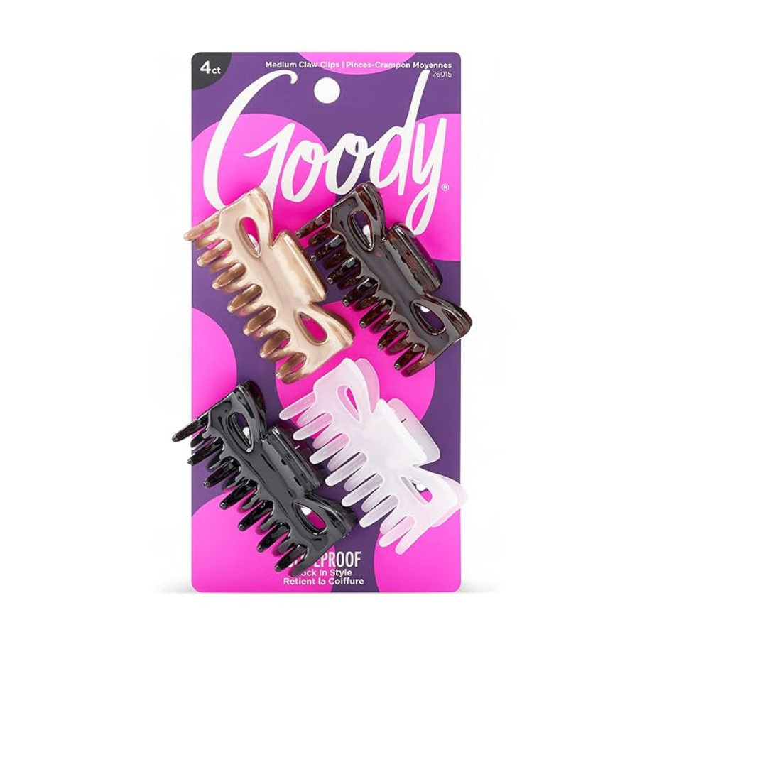 4 Pack Of Goody Classics Medium Claw Hair Clips