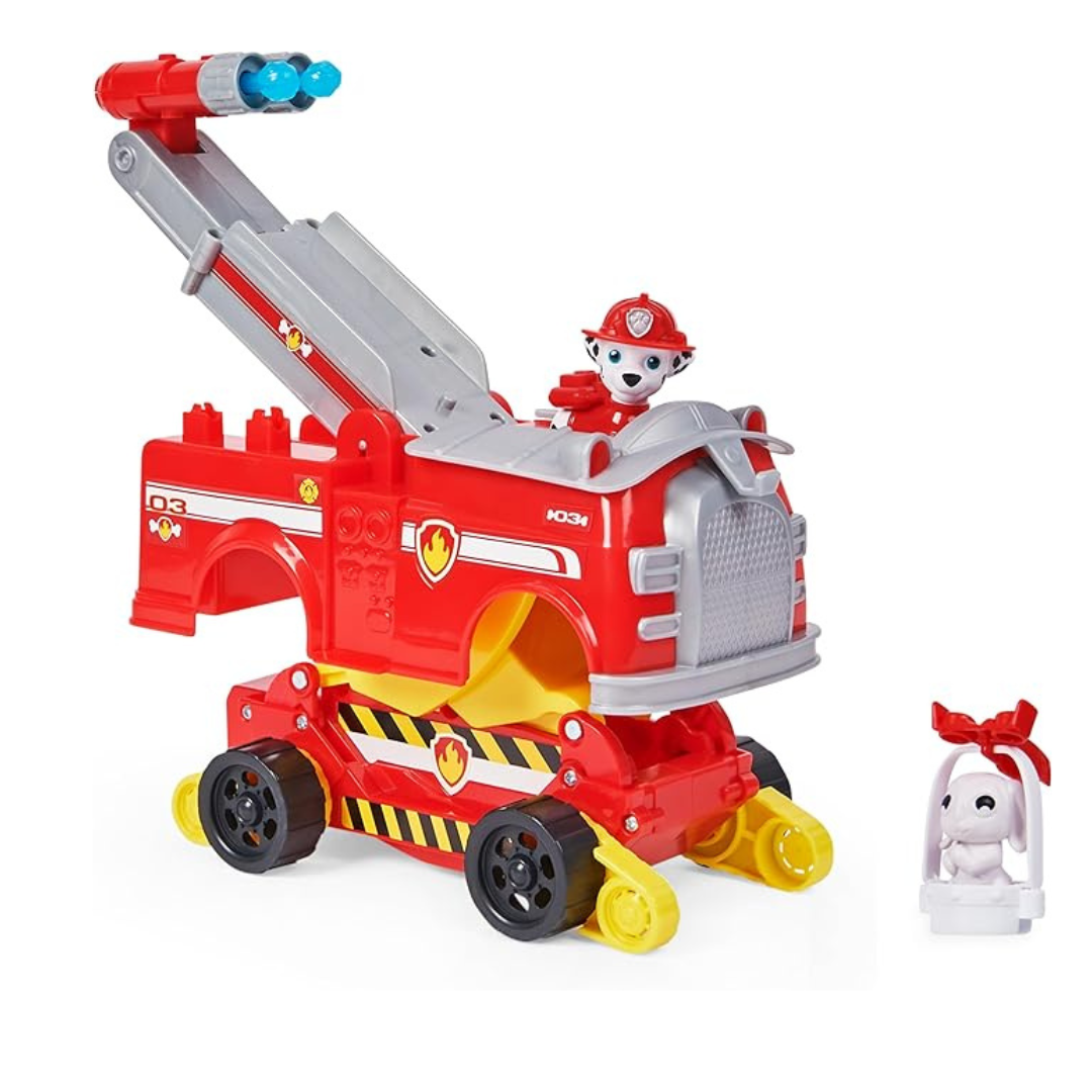Paw Patrol, Marshall Rise and Rescue Transforming Toy Car with Action Figures and Accessories
