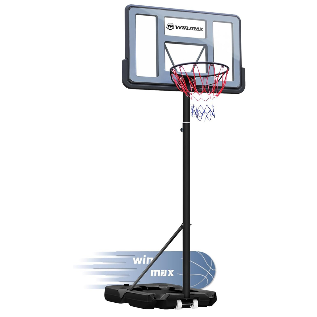 Win.Max 4.8-10ft Adjustable 44" Backboard Basketball Hoop Goal System