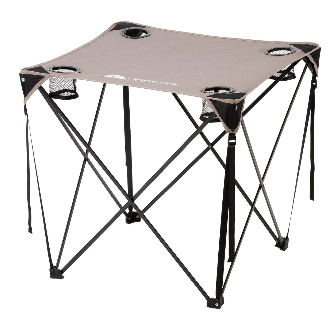 Ozark Trail Camping Folding Table  with Cup Holders
