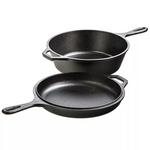 3-Quart Lodge Pre-Seasoned 2-In-1 Cast-Iron Combo Cooker