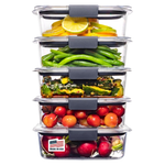 Set Of 5 Rubbermaid Brilliance Food Storage Containers (3.2 Cup)