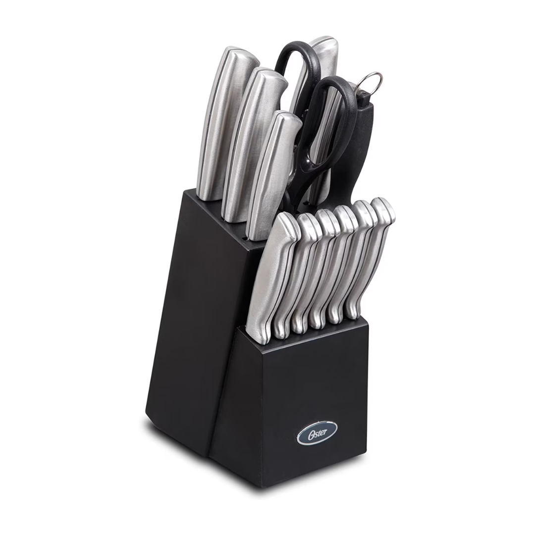 14-Piece Oster Baldwyn Cutting Knife Cutlery Set With Block