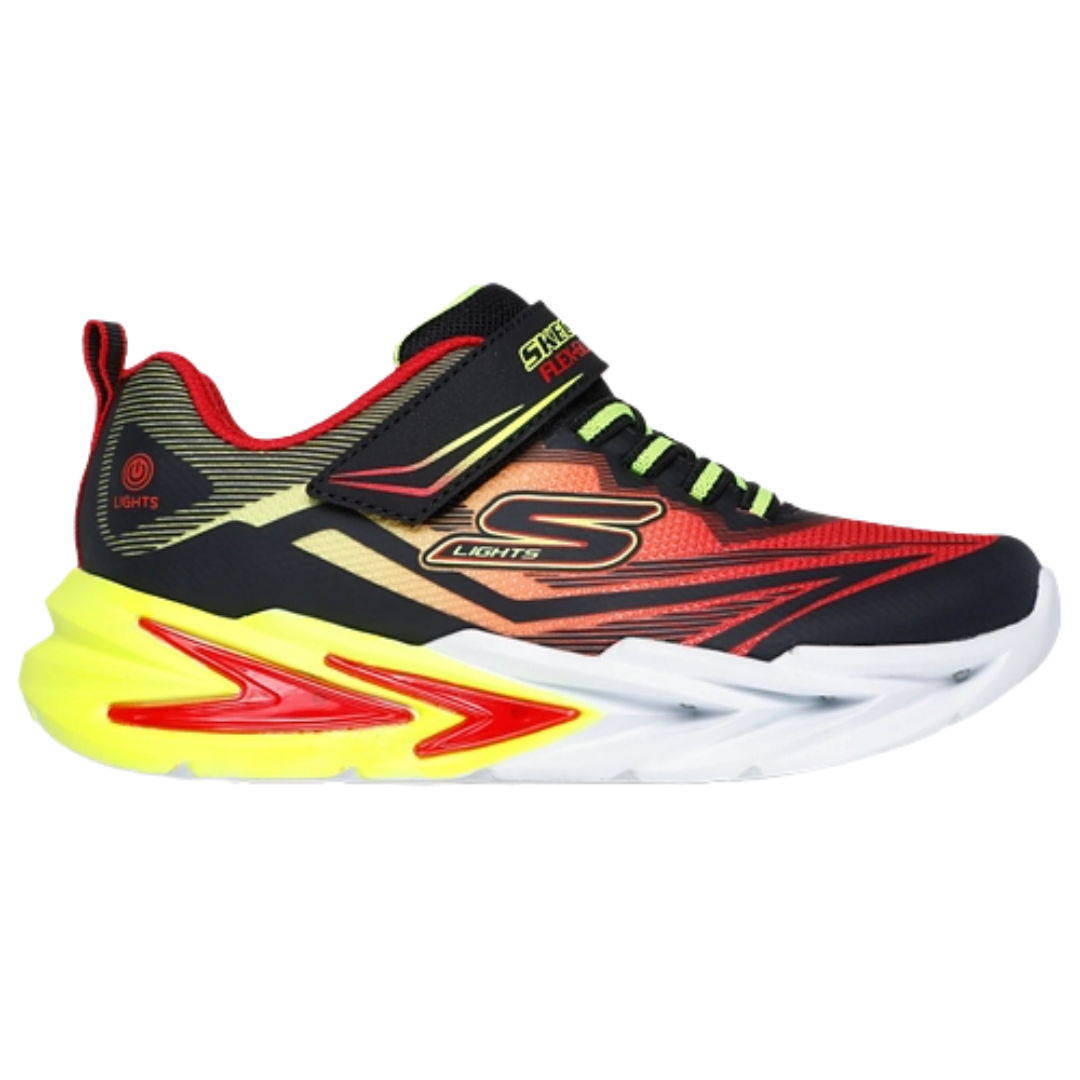 SKECHERS Boy's Light Up Flex-Glow Ultra Shoes (Black/Red)