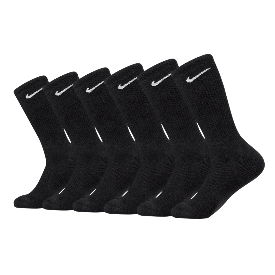 6 Pairs Nike Unisex Everyday Cushioned Training Crew Socks