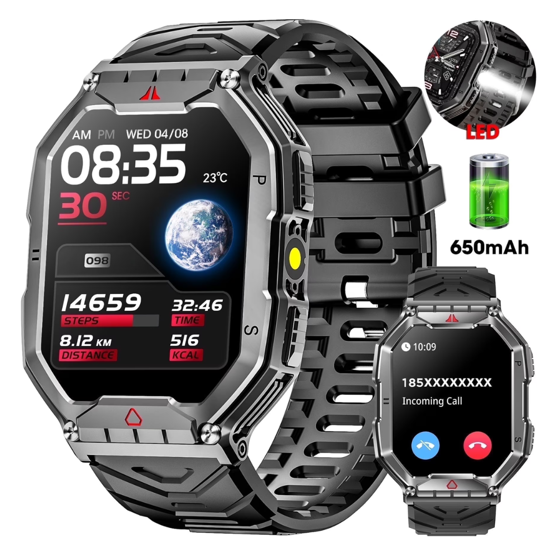 Mingdaln 2.1" AMOLED Men Military Smartwatch