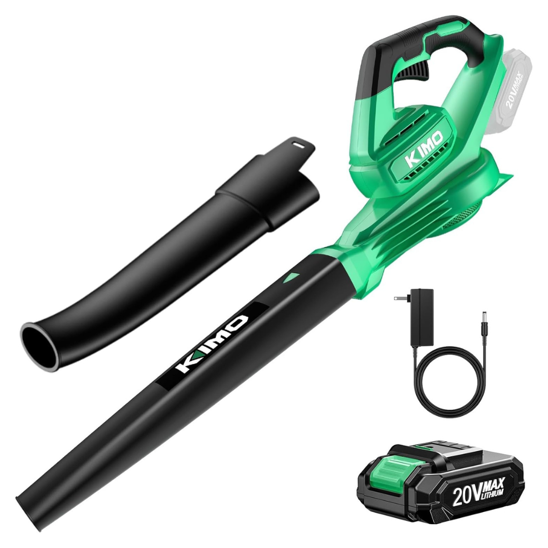 K I M O. 240 CFM 170 MPH Cordless Leaf Blower W/ Battery & Charger