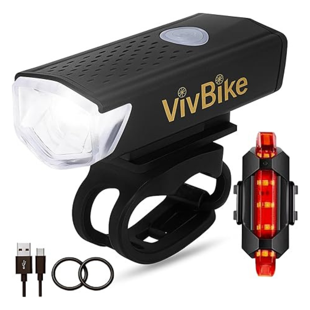 USB Mini Rechargeable Bicycle Lights Set for Daily Use