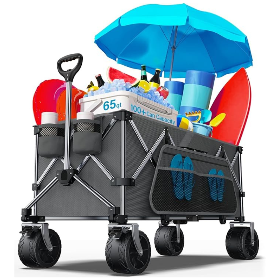 440lbs Heavy Duty Collapsible Wagon Carts With Big Wheels