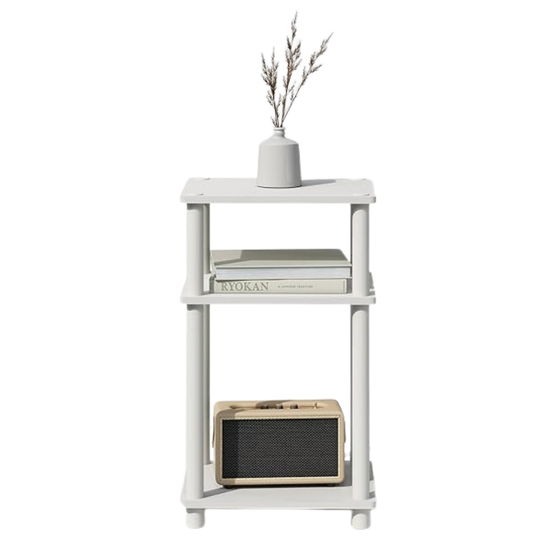 Furinno 3-Tier Just Turn-N-Tube Open Storage Nightstand
