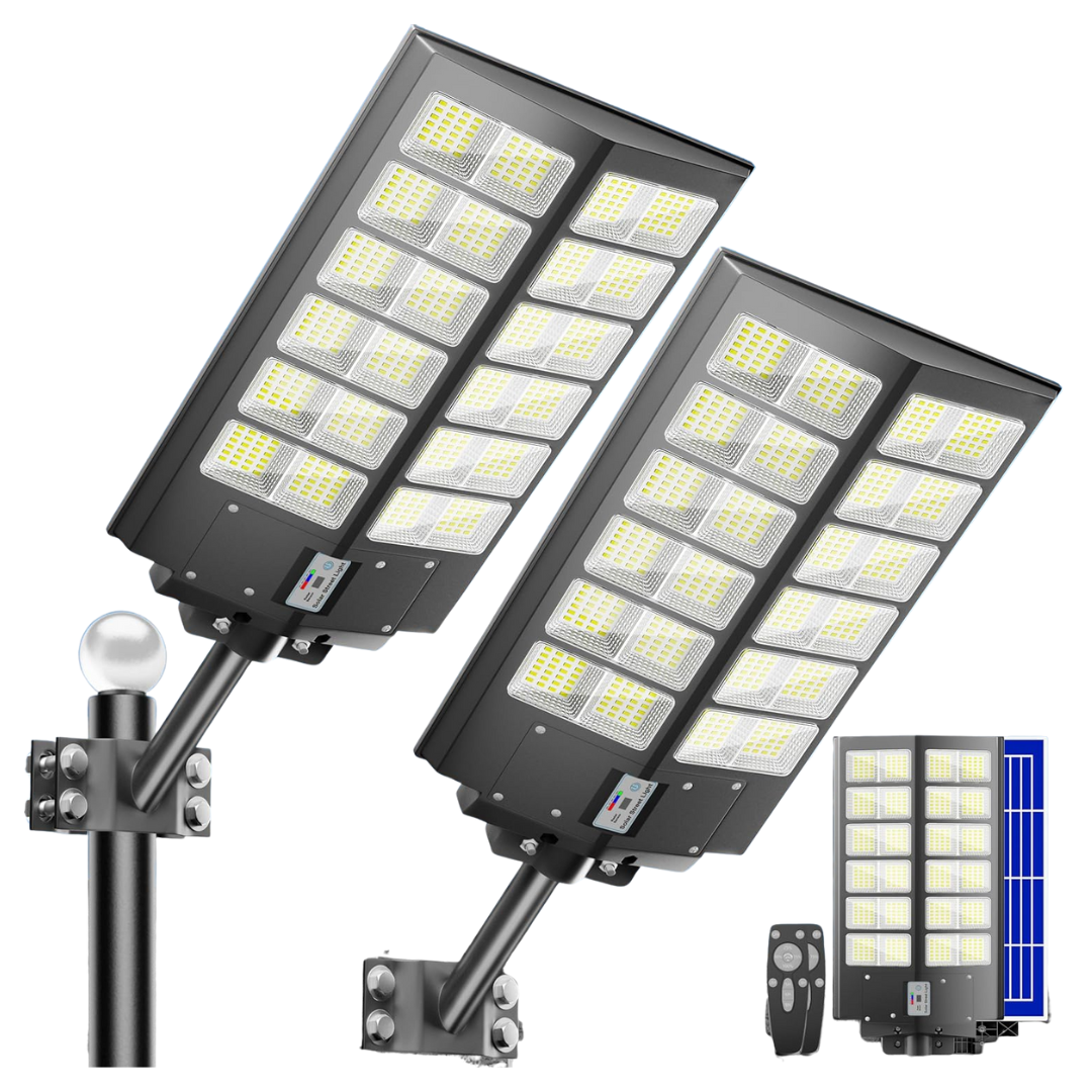 2-Pack 7000K Brightness Solar Street Light With Motion Sensor