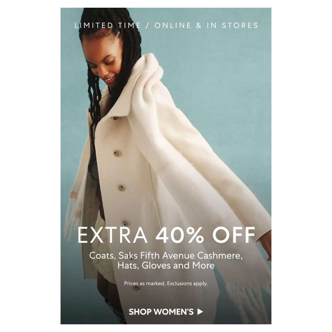 Extra 40% Off On Women's Clothing, Shoes & Accessories At Saks OFF 5TH