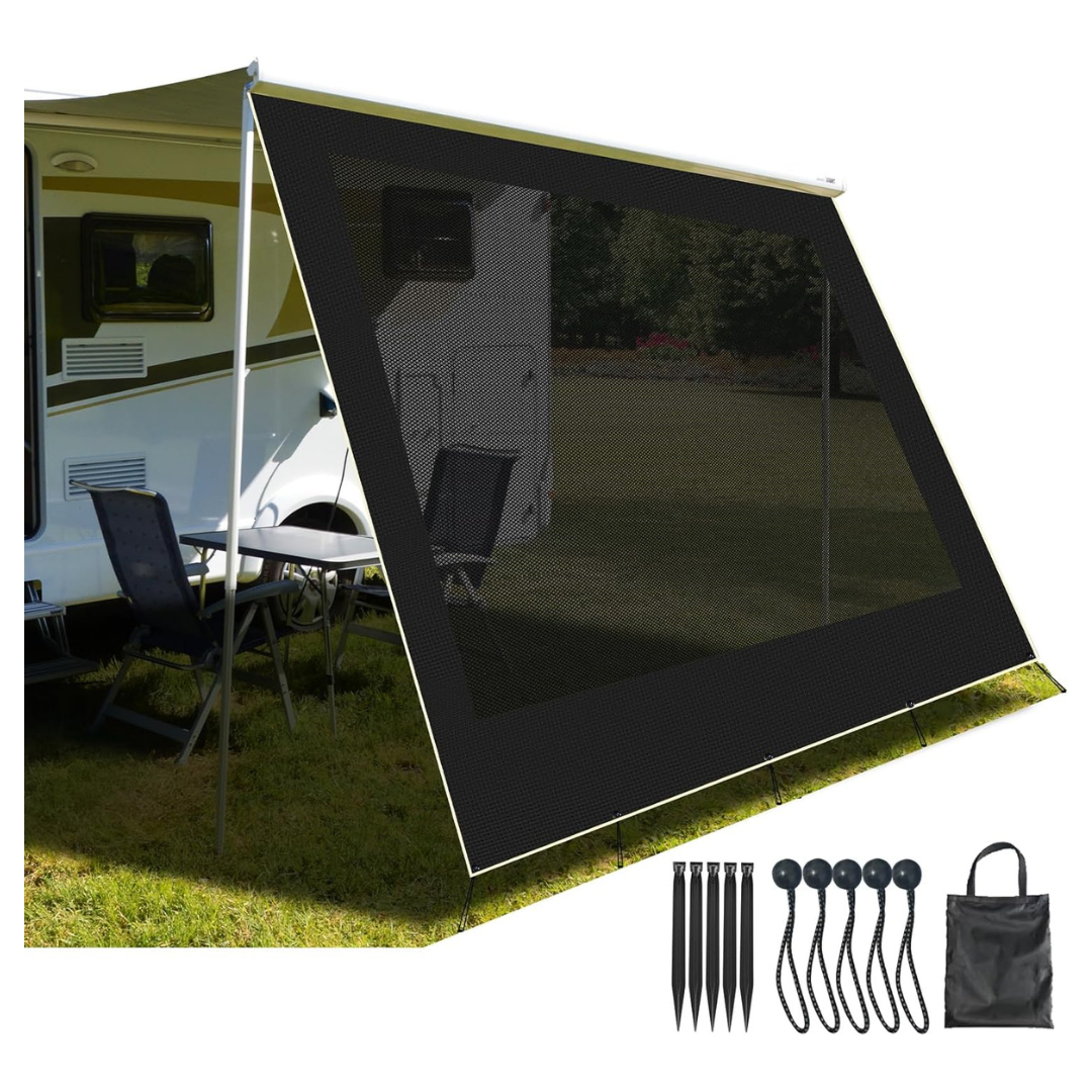 20'3'' x 8ft RV Awning UV Protection Sun Shade Screen