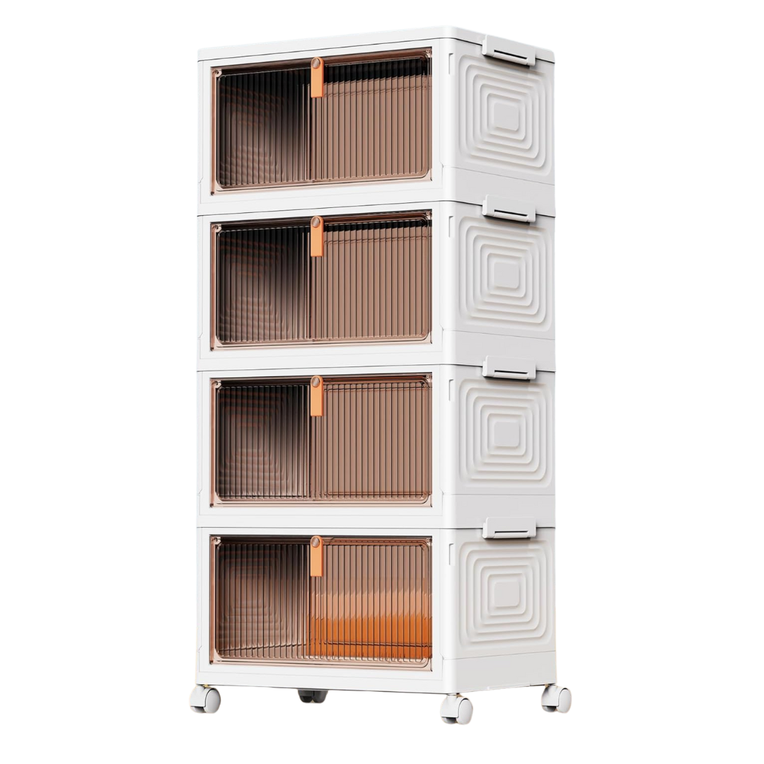 Yfxcvsl 4-Tier 23-Qt Plastic Storage Bins With Lid