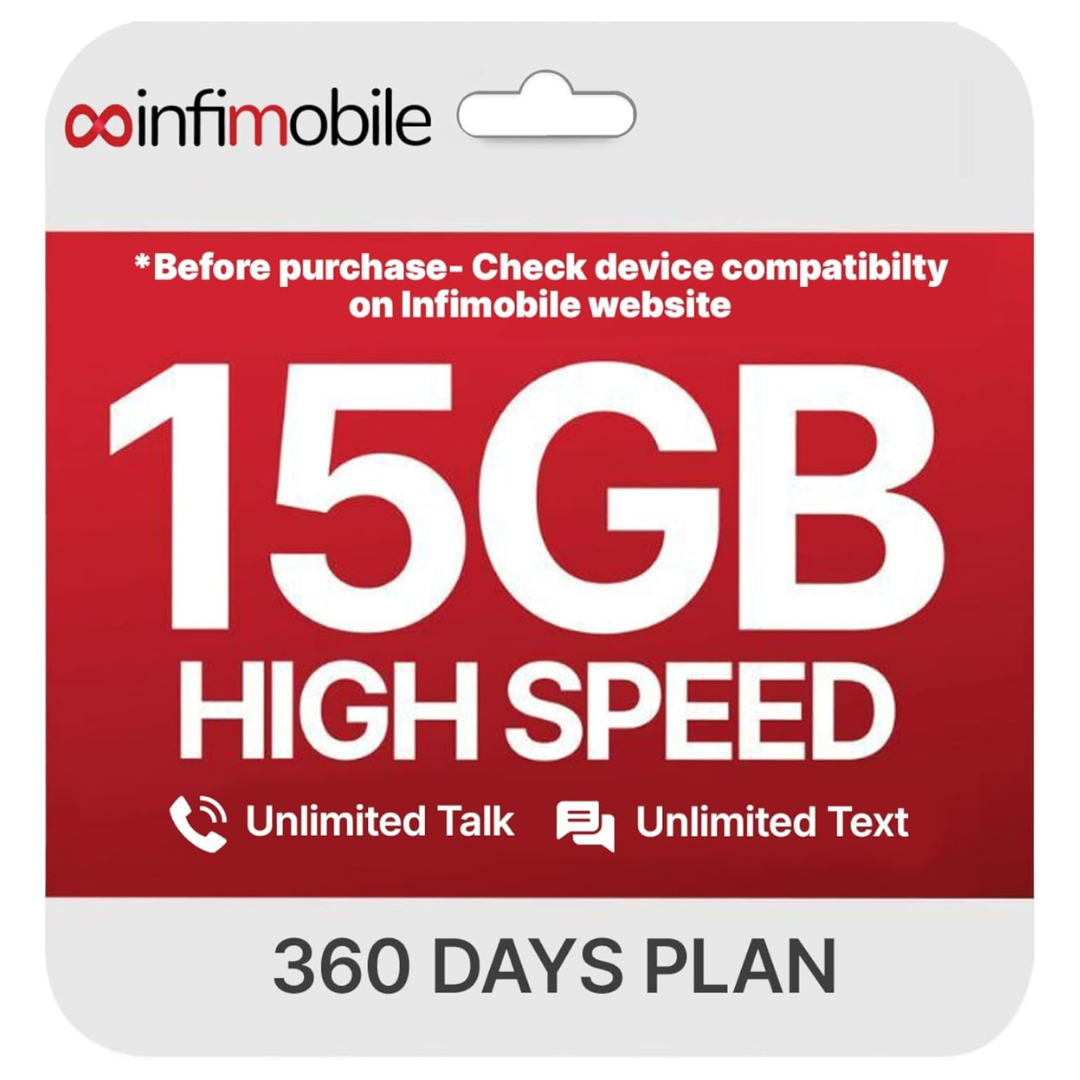 Infimobile Prepaid SIM Card With 15GB High-Speed Data Per Month For 12 Month