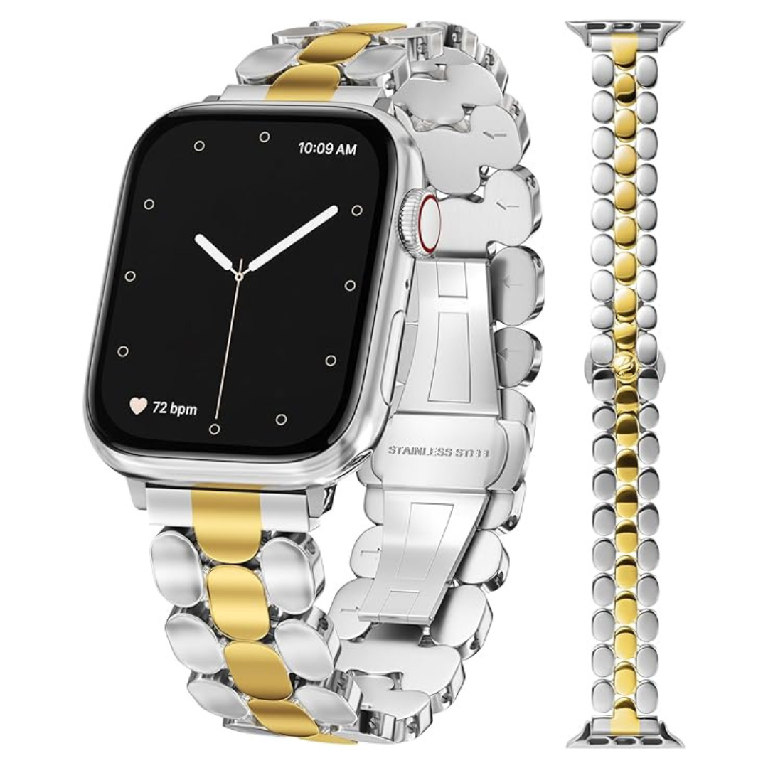 Women's Luxury Designer Stainless Steel Watchband Compatible with Apple Watch