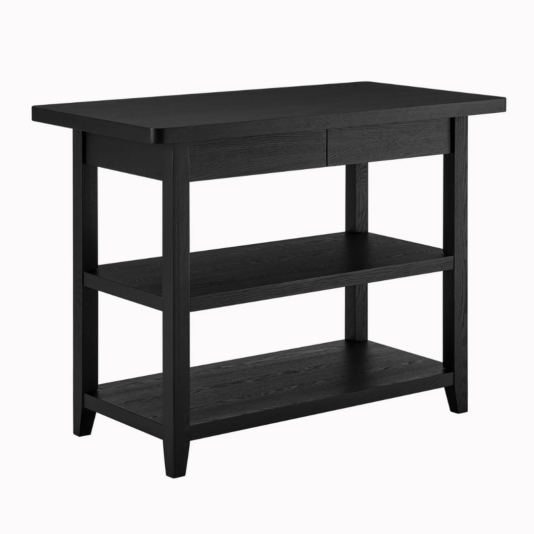 Better Homes & Gardens Reading Wood Kitchen Island with 2 Shelves and Drawer (2 colors)