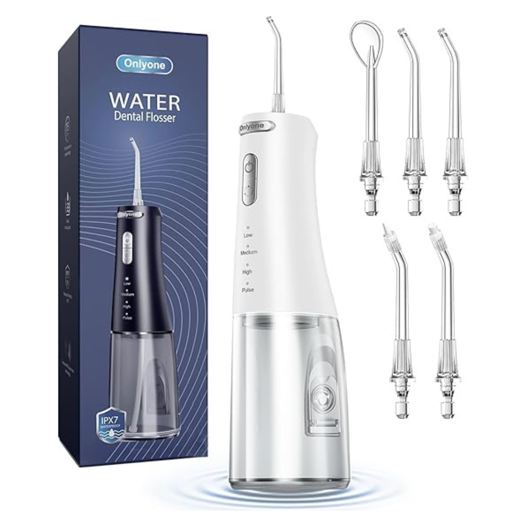 Onlyone 300ml Rechargeable Cordless Water Dental Flosser (White)