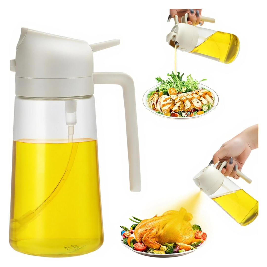 16oz Aovdy Leakproof Glass Oil Dispenser & Sprayer Bottle