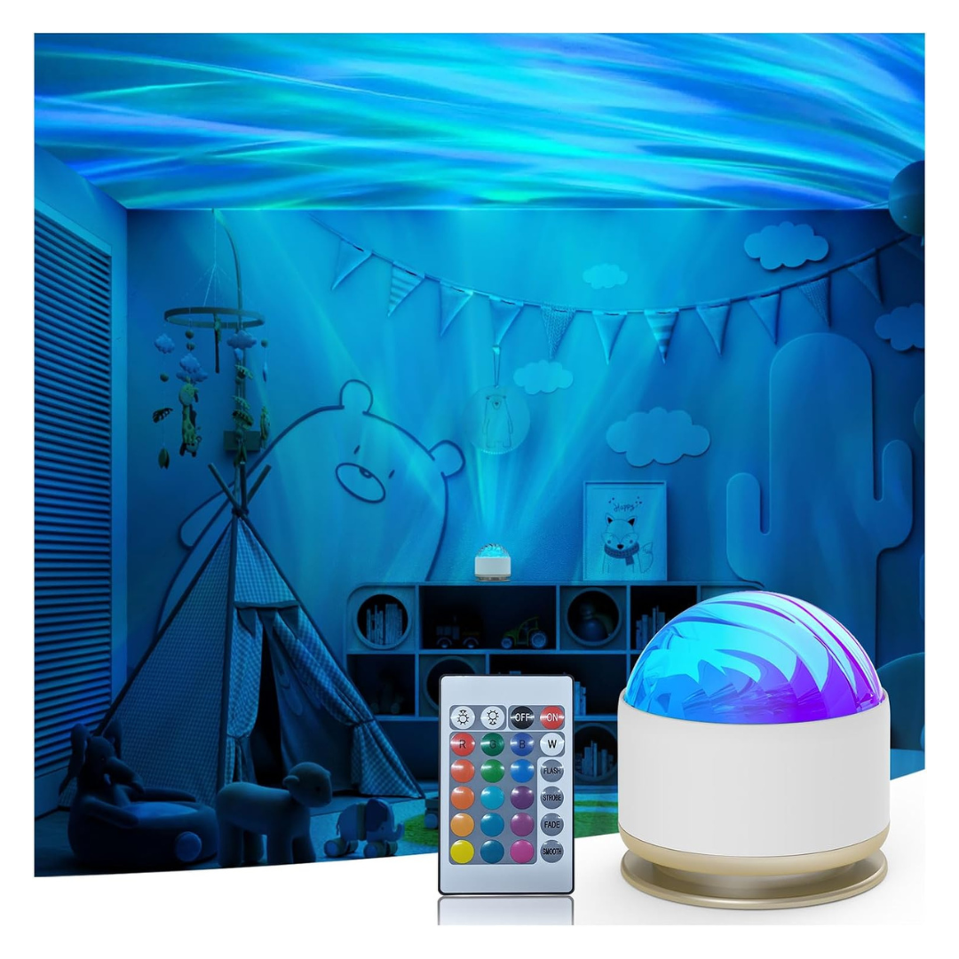 HUMIIEYE Northern Lights Projector 16-Color Aurora Night Light With Remote