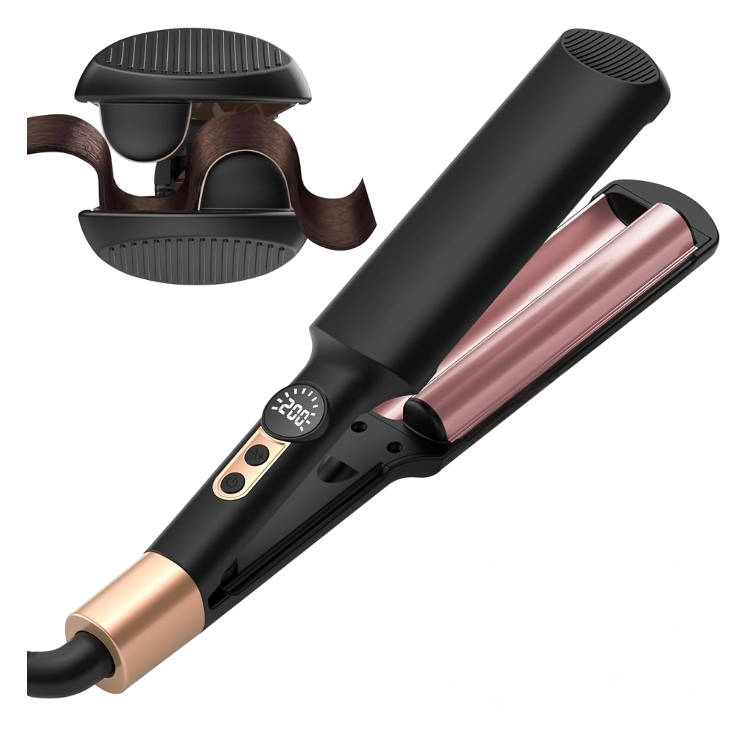 3/4" Waver Curling Iron Dual Barrel Ionic Hair Crimper (Dual Voltage)