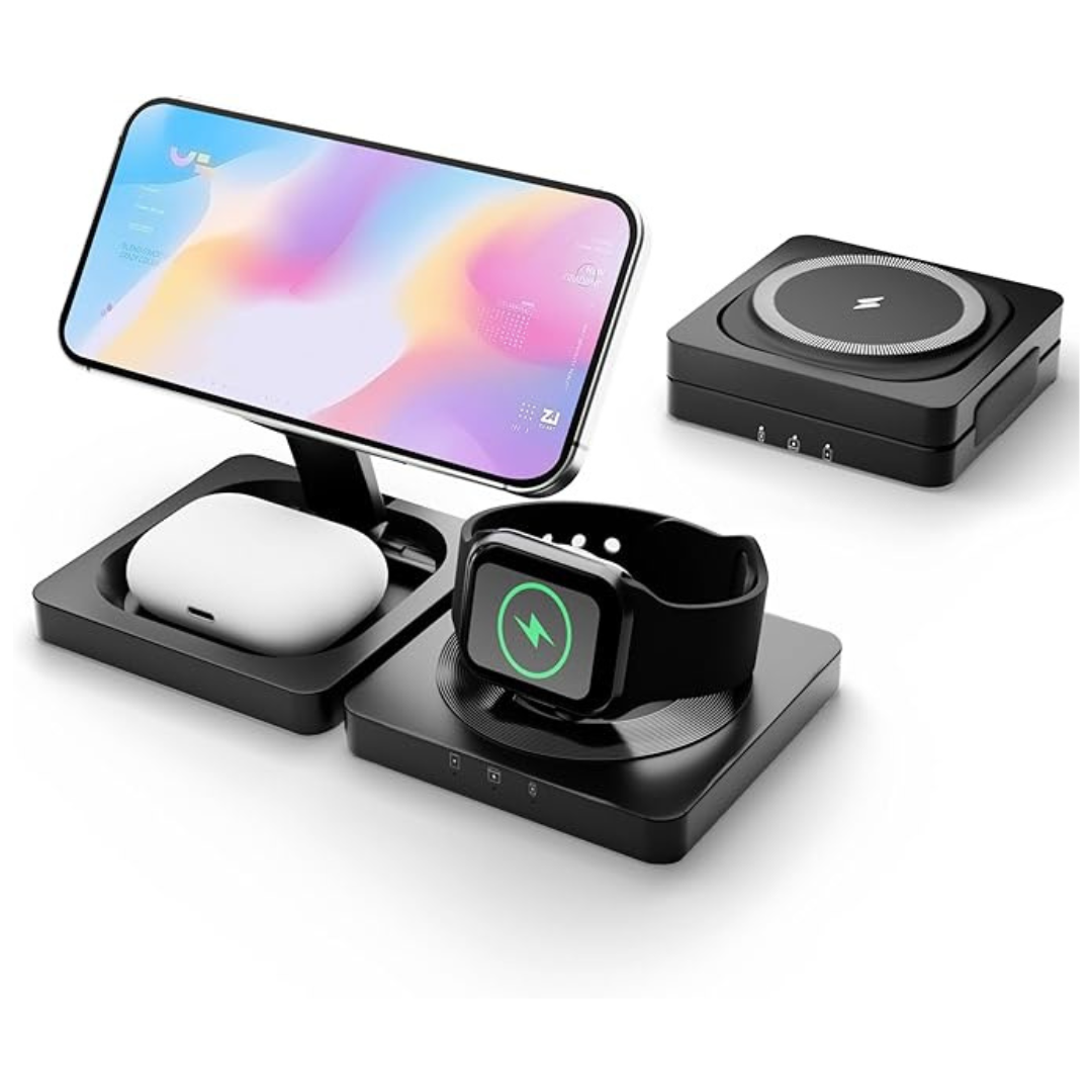 3-in-1 Smile Station 15W Magnetic Wireless Charger for Apple Devices