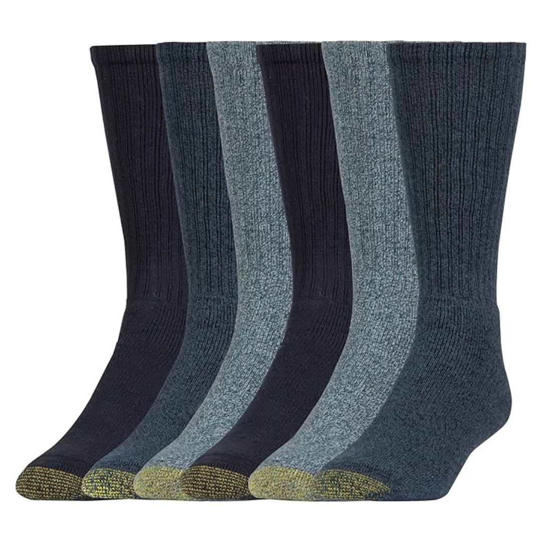 6 Pairs Of GOLDTOE Men’s Harrington Crew Socks