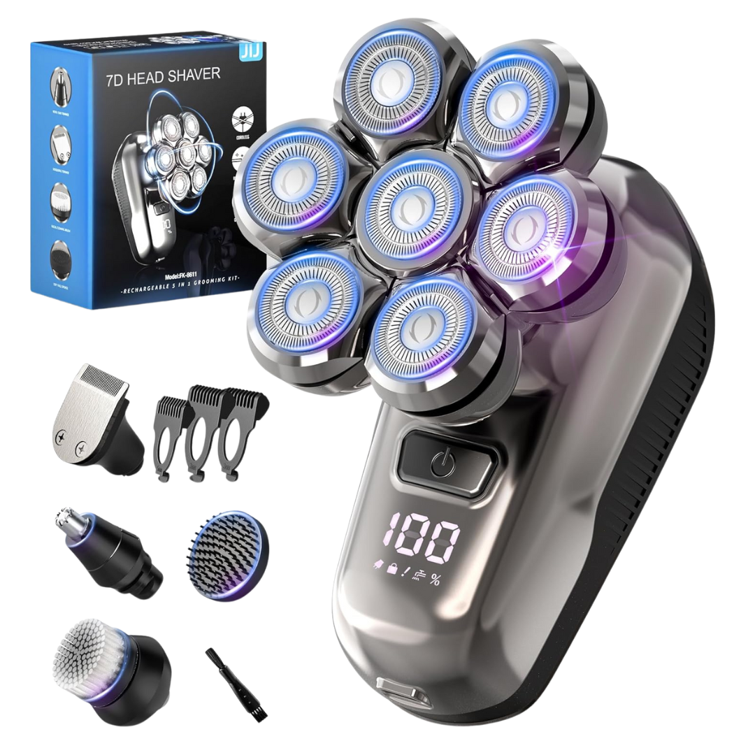 Men's 5-in-1 Electric Head Shaver Grooming Kit