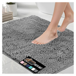 24"x17" Gorilla Grip Quick Dry Microfiber Chenille Bath Rug (Grey)