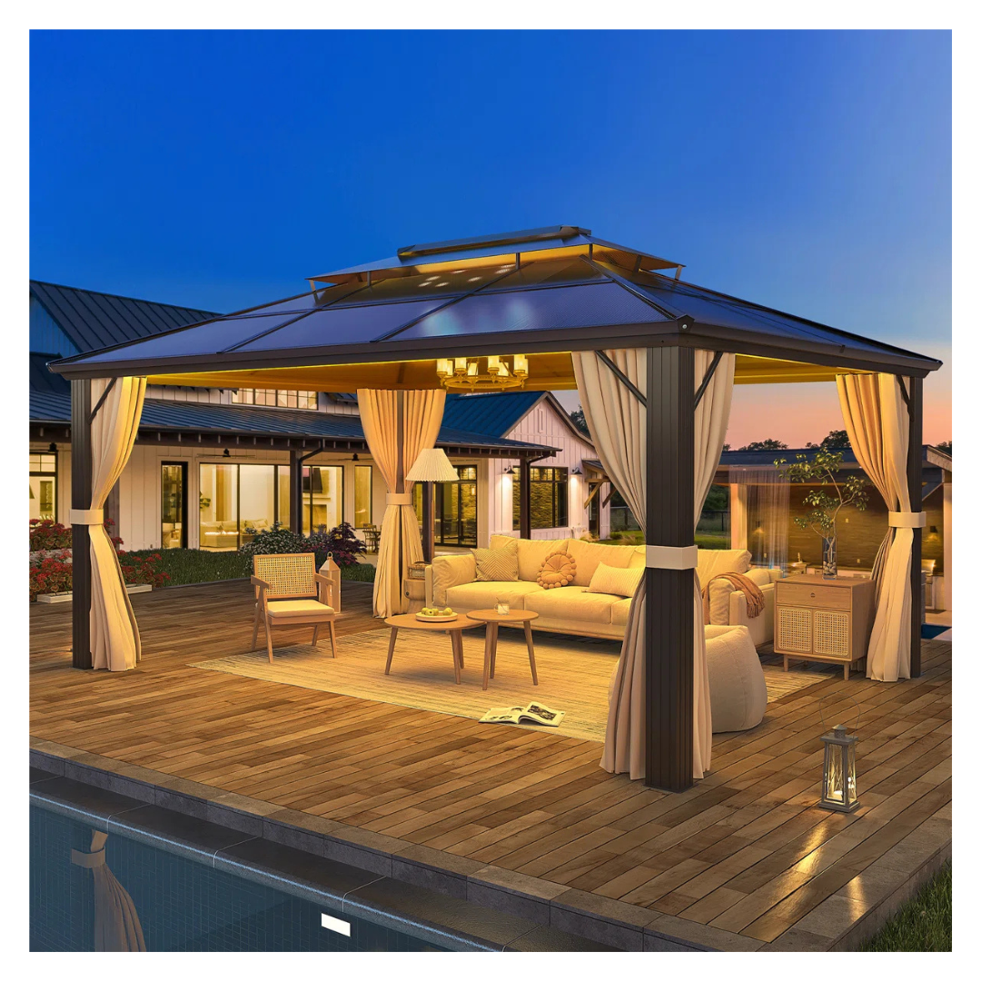 Erommy Double Roof Aluminum Patio Gazebo