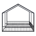 Euroco Metal Side by Side Double Twin House Canopy Floor Bed Frame