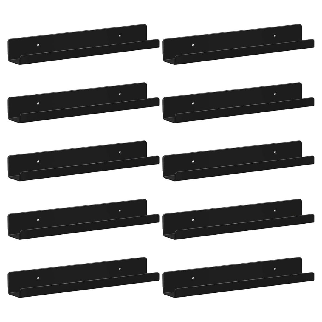 10-Pack Lifewit 12" Modern Acrylic Wall Floating Shelves