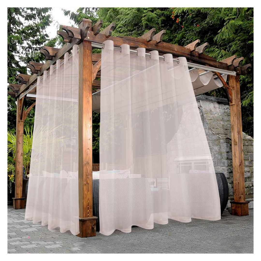 100" x 84" 2 Panels Waterproof Wide Grommet Sheer Curtains