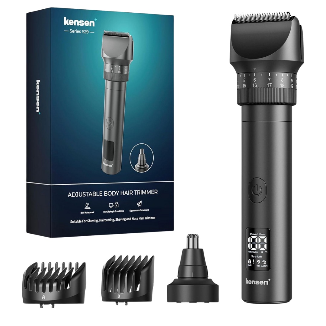 Kensen Men's Professional Hair Clippers & Beard Trimmer W/ Nose Attachment