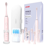 Perect Ultrasonic Electric Toothbrush W/ 6 Brush Heads & Travel Case