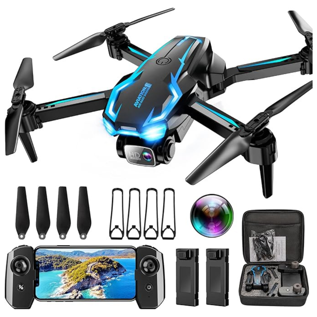 Loiley 2K HD FPV Foldable Quadcopter Drone with 2 Batteries