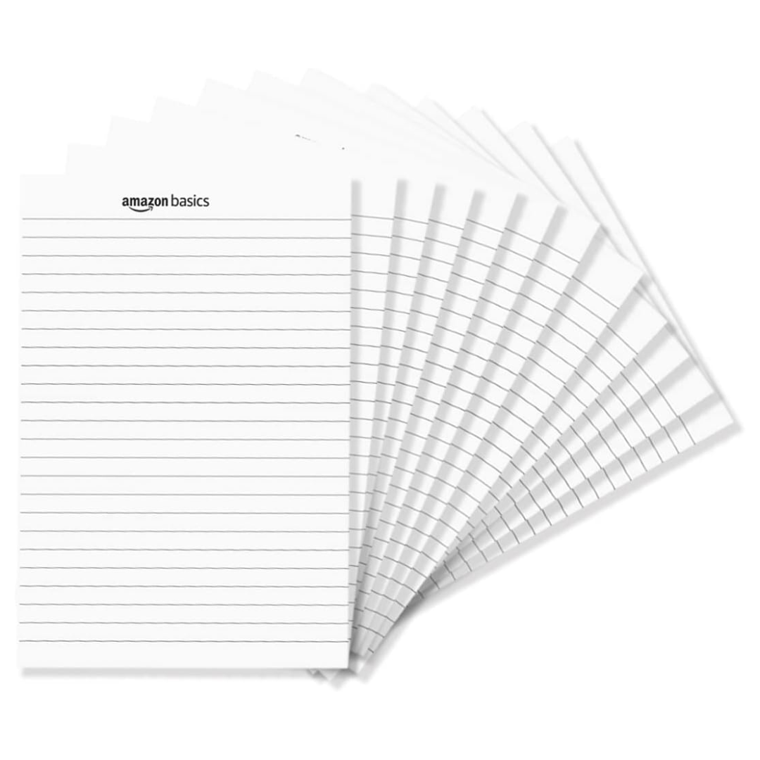 Amazon Basics Narrow Ruled 5 x 8 inch Writing Pads (72 Pads)