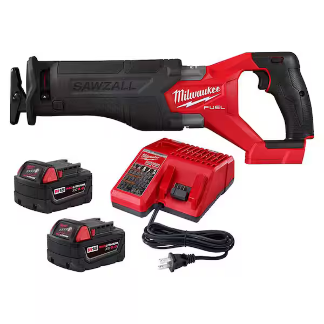 Milwaukee M18 FUEL GEN-2 18V Sawzall Reciprocating Saw W/ Two 5.0Ah Batteries & Charger