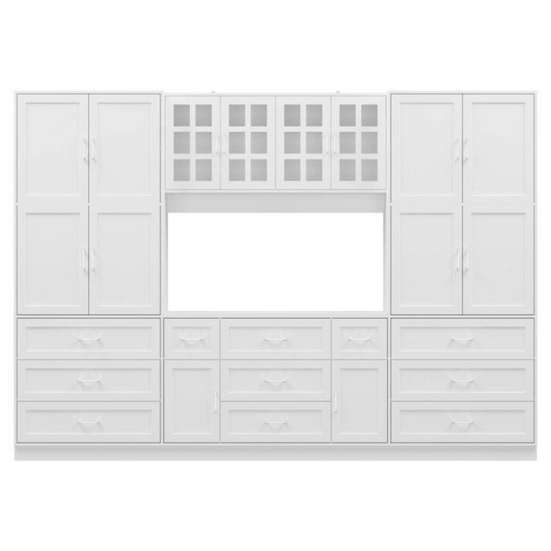 FUFU&GAGA 78.7" Office Storage Cabinet With 13 Shelves And 11 Drawers